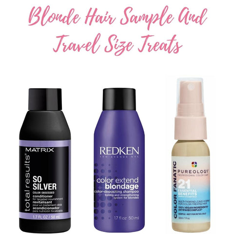 Blonde Hair Sample and Travel Size Treats