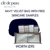 Clé De Peau Beauté Navy Velvet Makeup Bag With Free Skincare Samples