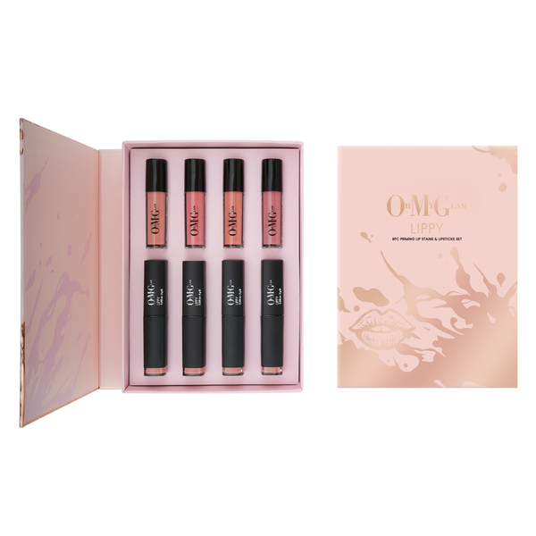 Oh My Glam LIPPY Priming Lip Stains & Lipsticks Set